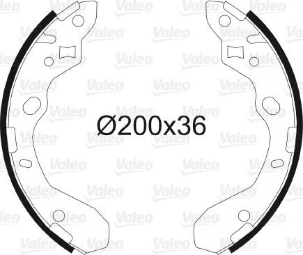 Valeo 562779 - Комплект тормозных колодок, барабанные autospares.lv