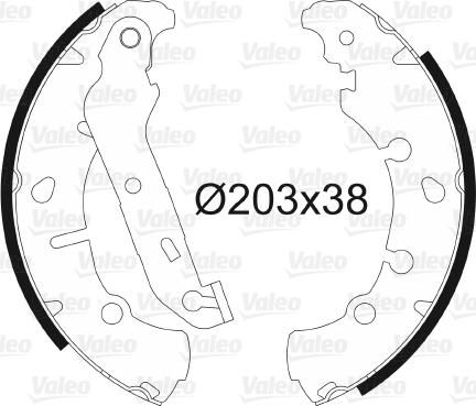 Valeo 562772 - Комплект тормозных колодок, барабанные autospares.lv