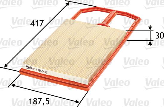 Valeo 585095 - Воздушный фильтр, двигатель autospares.lv
