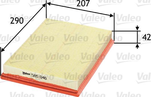 Valeo 585046 - Воздушный фильтр, двигатель autospares.lv