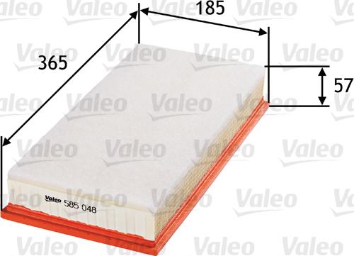Valeo 585048 - Воздушный фильтр, двигатель autospares.lv