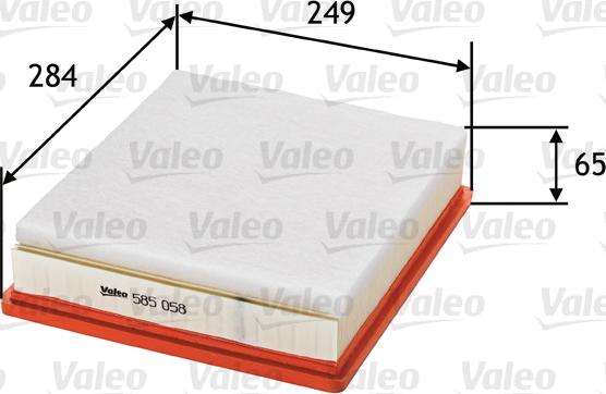 Valeo 585058 - Воздушный фильтр, двигатель autospares.lv