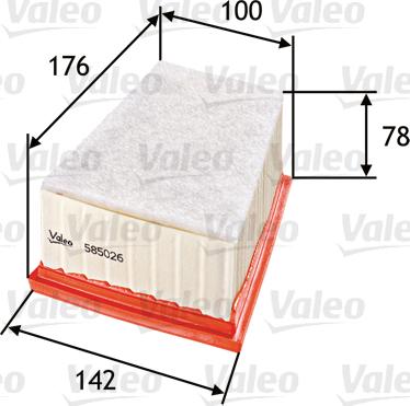 Valeo 585026 - Воздушный фильтр, двигатель autospares.lv