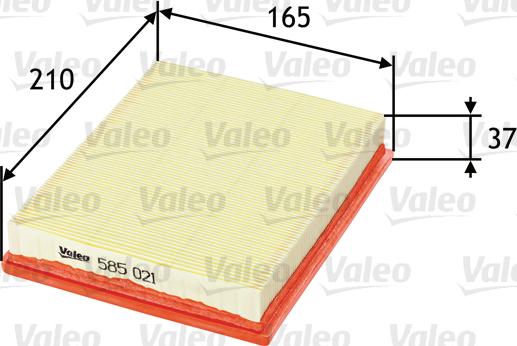 Valeo 585021 - Воздушный фильтр, двигатель autospares.lv