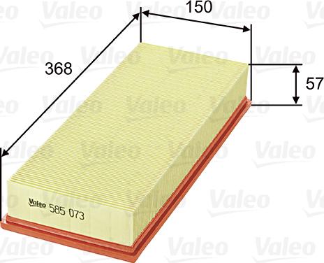Valeo 585073 - Воздушный фильтр, двигатель autospares.lv