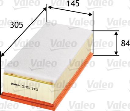 Valeo 585145 - Воздушный фильтр, двигатель autospares.lv