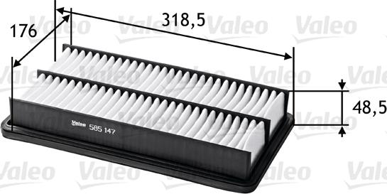 Valeo 585147 - Воздушный фильтр, двигатель autospares.lv