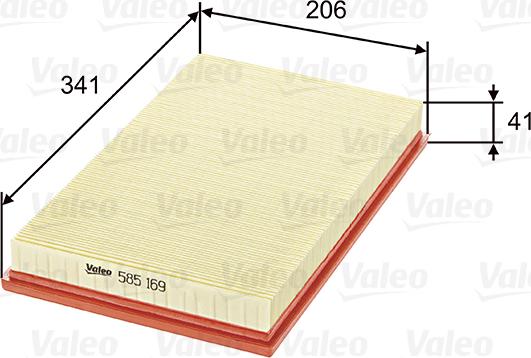 Valeo 585169 - Воздушный фильтр, двигатель autospares.lv