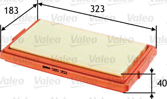 Valeo 585352 - Воздушный фильтр, двигатель autospares.lv
