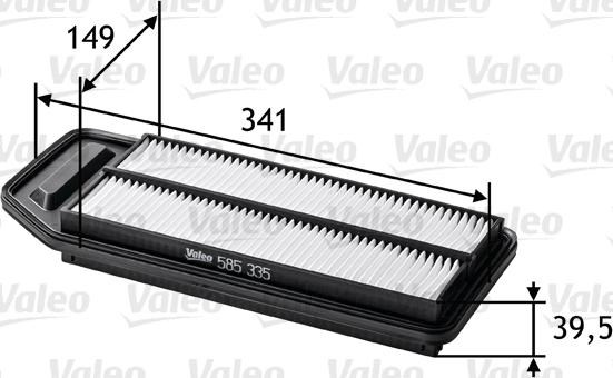 Valeo 585335 - Воздушный фильтр, двигатель autospares.lv