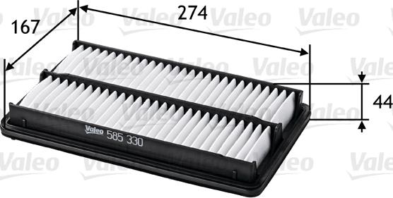 Valeo 585330 - Воздушный фильтр, двигатель autospares.lv