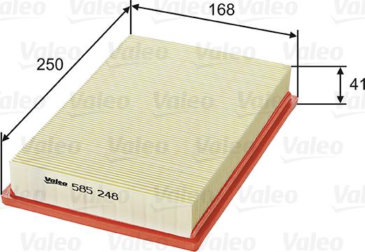 Valeo 585248 - Воздушный фильтр, двигатель autospares.lv