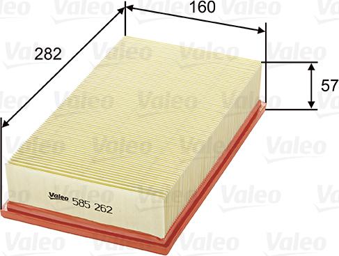 Valeo 585262 - Воздушный фильтр, двигатель autospares.lv