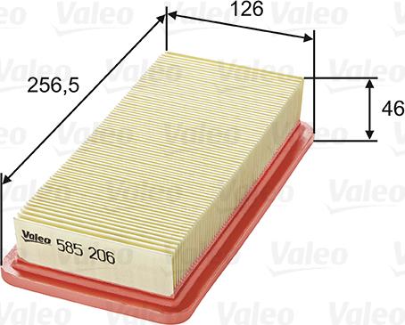 Valeo 585206 - Воздушный фильтр, двигатель autospares.lv