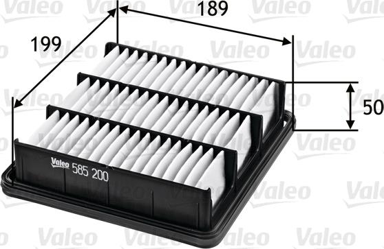 Valeo 585200 - Воздушный фильтр, двигатель autospares.lv