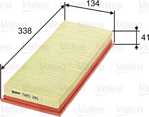 Valeo 585216 - Воздушный фильтр, двигатель autospares.lv