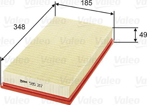 Valeo 585217 - Воздушный фильтр, двигатель autospares.lv