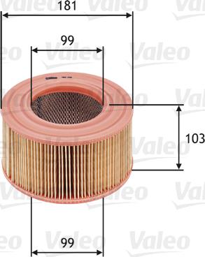 Valeo 585708 - Воздушный фильтр, двигатель autospares.lv