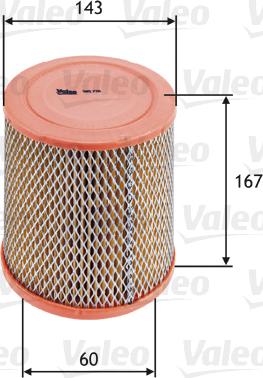 Valeo 585726 - Воздушный фильтр, двигатель autospares.lv