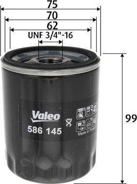 Valeo 586145 - Масляный фильтр autospares.lv
