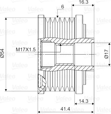 Valeo 588045 - Шкив генератора, муфта autospares.lv