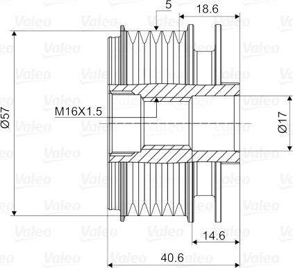 Valeo 588043 - Шкив генератора, муфта autospares.lv