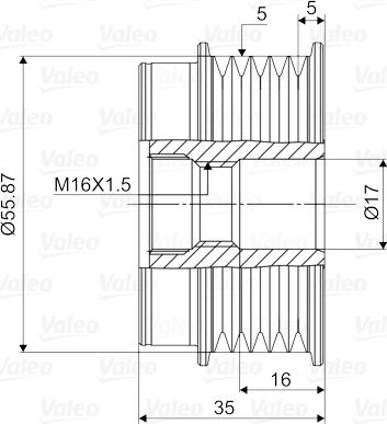 Valeo 588051 - Шкив генератора, муфта autospares.lv