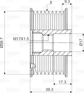 Valeo 588053 - Шкив генератора, муфта autospares.lv