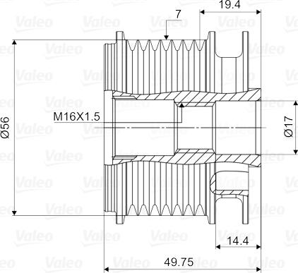 Valeo 588052 - Шкив генератора, муфта autospares.lv