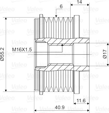 Valeo 588005 - Шкив генератора, муфта autospares.lv