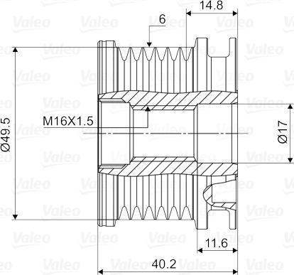 Valeo 588016 - Шкив генератора, муфта autospares.lv