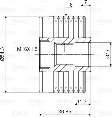 Valeo 588017 - Шкив генератора, муфта autospares.lv