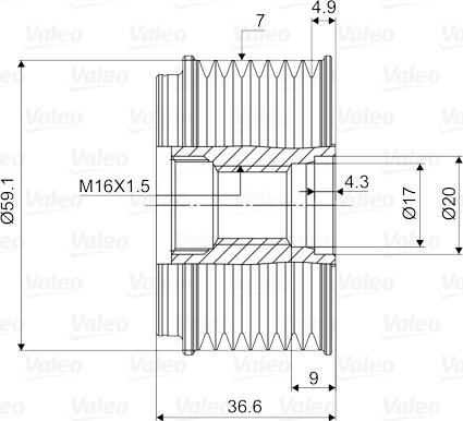 Valeo 588070 - Шкив генератора, муфта autospares.lv