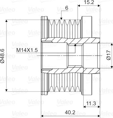 Valeo 588102 - Шкив генератора, муфта autospares.lv