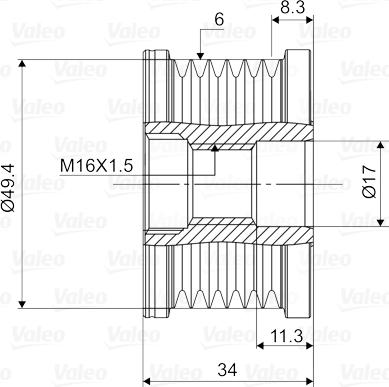 Valeo 588119 - Шкив генератора, муфта autospares.lv