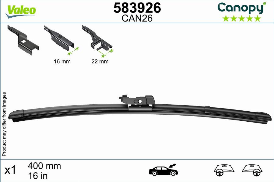 Valeo 583926 - Щетка стеклоочистителя autospares.lv