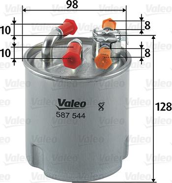 Valeo 587544 - Топливный фильтр autospares.lv