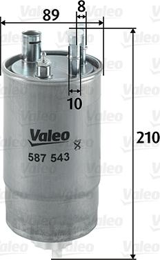 Valeo 587543 - Топливный фильтр autospares.lv