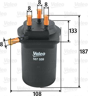 Valeo 587559 - Топливный фильтр autospares.lv