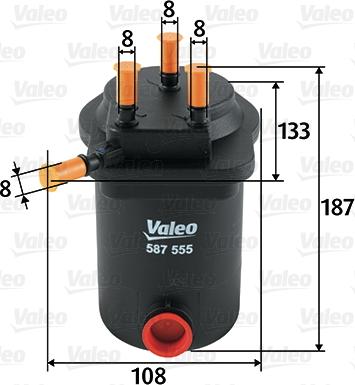 Valeo 587555 - Топливный фильтр autospares.lv