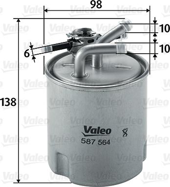 Valeo 587564 - Топливный фильтр autospares.lv