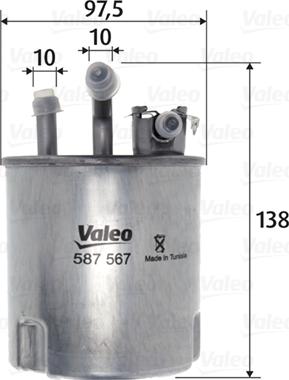 Valeo 587567 - Топливный фильтр autospares.lv