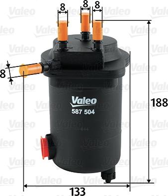 Valeo 587504 - Топливный фильтр autospares.lv