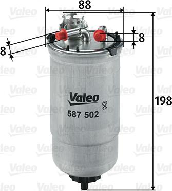 Valeo 587502 - Топливный фильтр autospares.lv