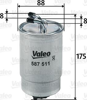 Valeo 587511 - Топливный фильтр autospares.lv