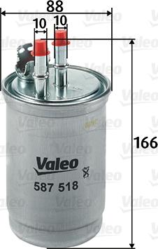 Valeo 587518 - Топливный фильтр autospares.lv