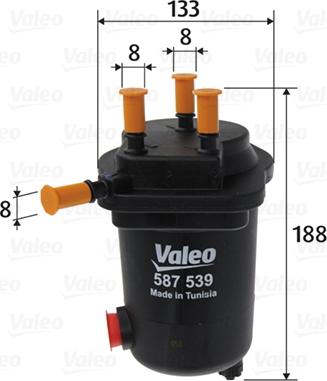 Valeo 587539 - Топливный фильтр autospares.lv