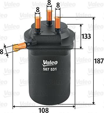 Valeo 587531 - Топливный фильтр autospares.lv