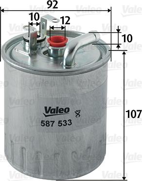 Valeo 587533 - Топливный фильтр autospares.lv