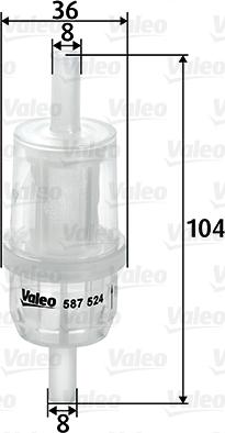 Valeo 587524 - Топливный фильтр autospares.lv